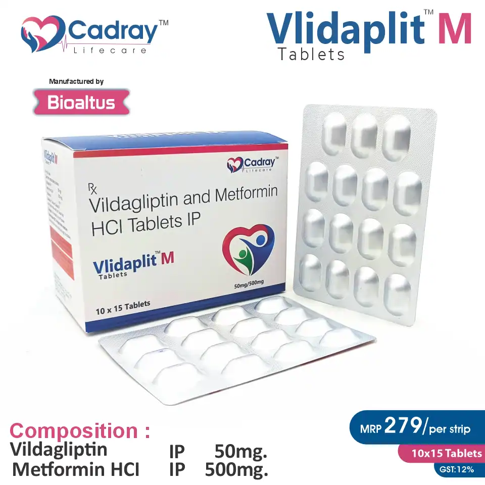 Metformin 500mg + Vildagliptin 50mg | Antidiabetic Tablet | Best Price for PCD Pharma Franchise